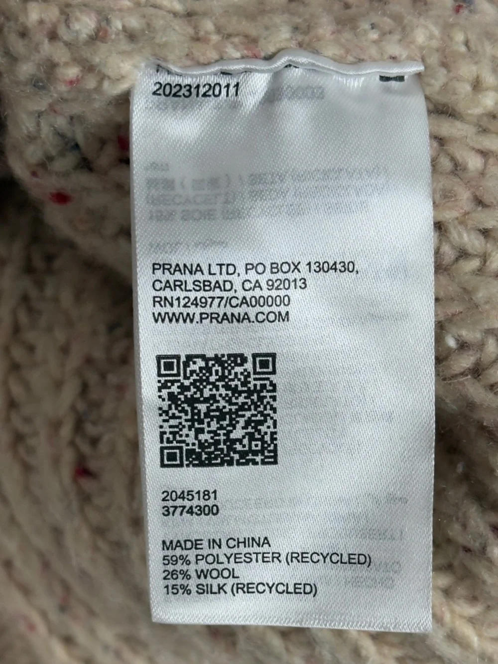 prAna Women's Laurel Creek Cream Cable-Knit Half-Zip Sweater - Picture 7 of 8